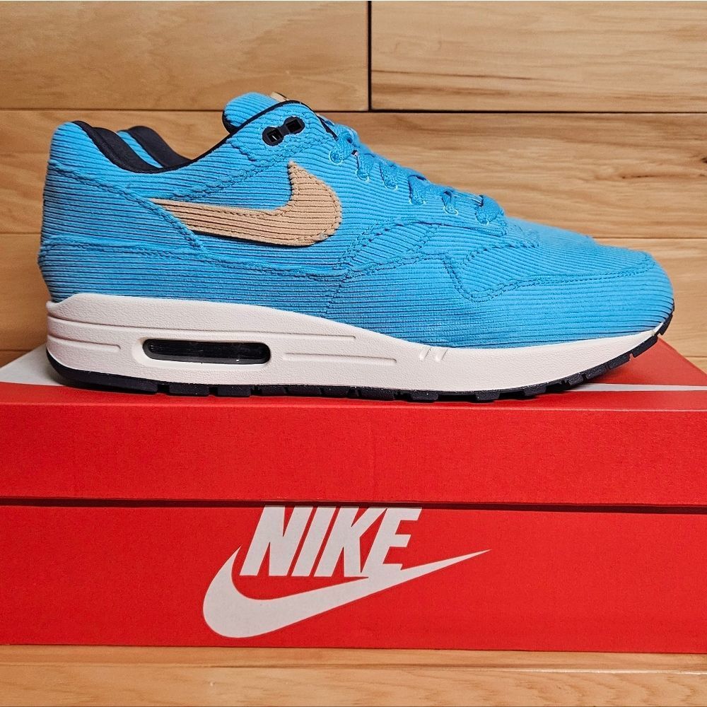 Nike Air Max 1 Blue Mens Running Shoe Sneaker FB8915-400 - Picture 15 of 15